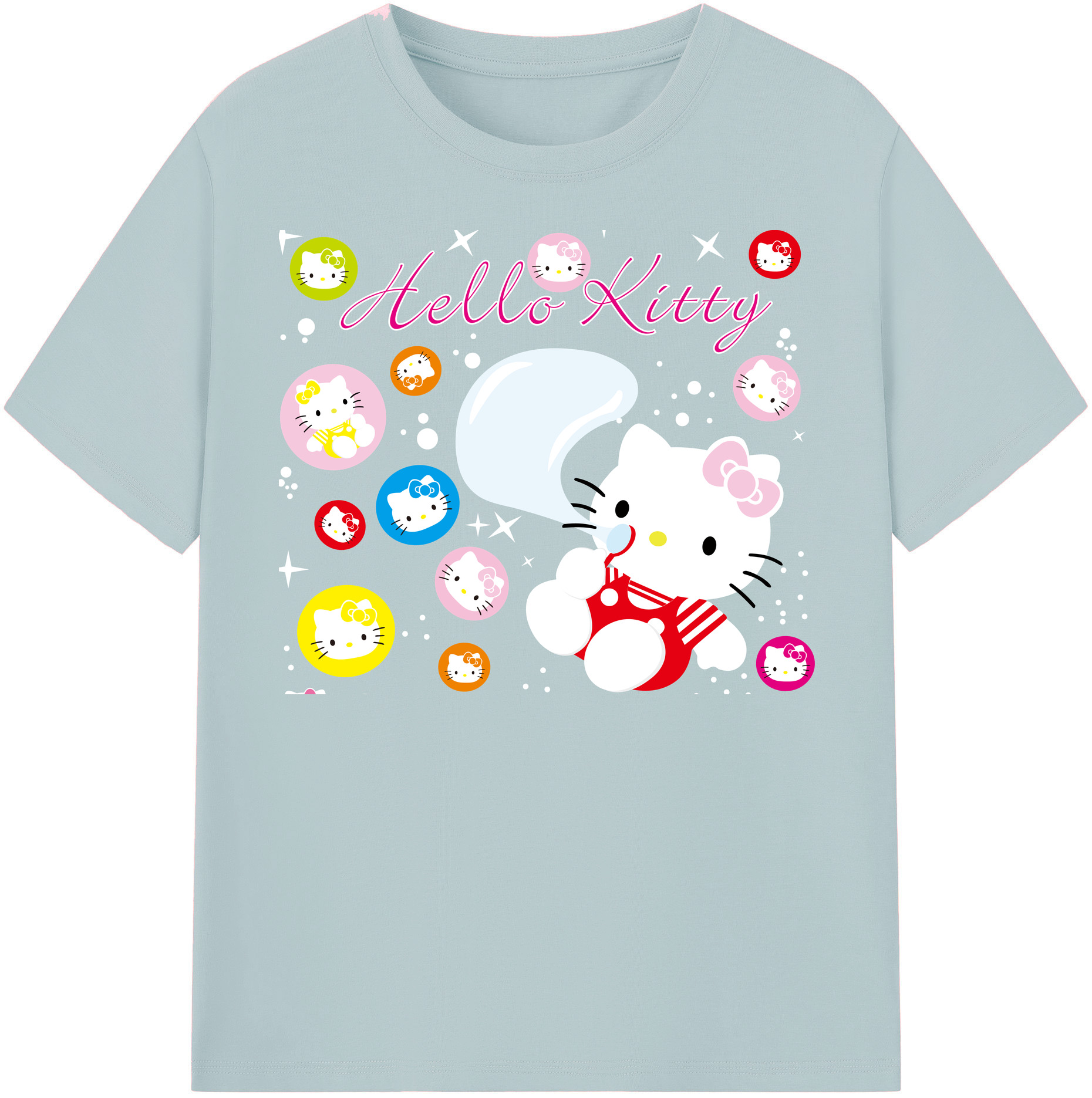 （画像用） Hello Kitty ハローキティ 綿100％半袖Tシャツ（フロントプリント）